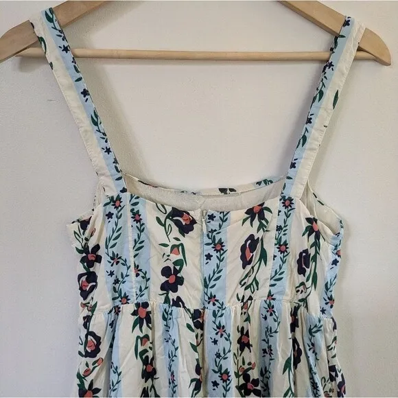 PinkBlush Mable Blue Floral Striped Square Neck Maternity Maxi Dress S Small