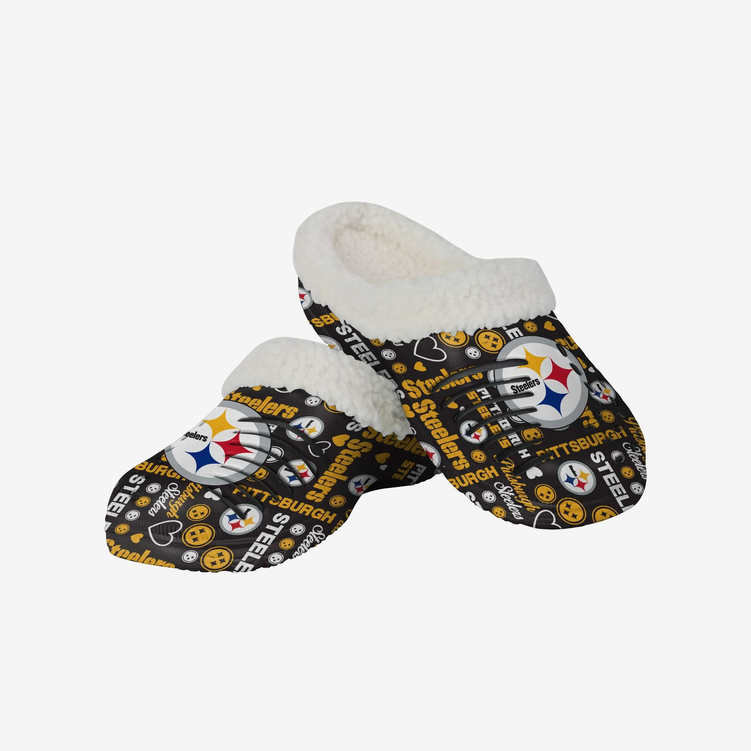 Pittsburgh Steelers Womens Sherpa Lined Logo Love Clog