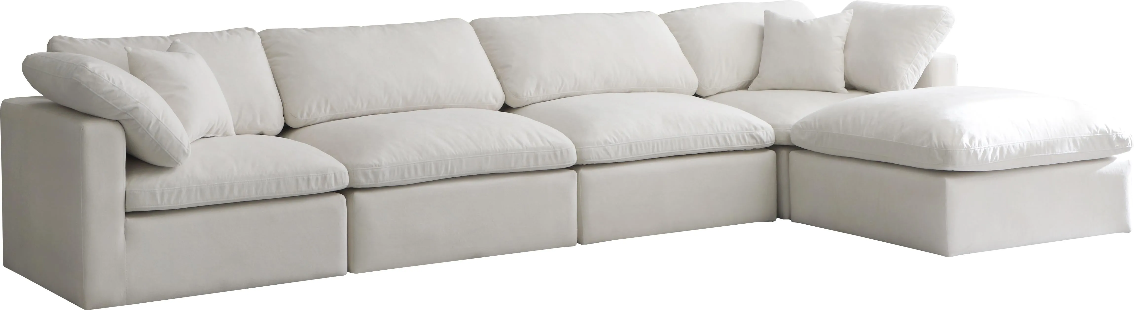 Plush Cream Velvet Standard Cloud Modular Sectional