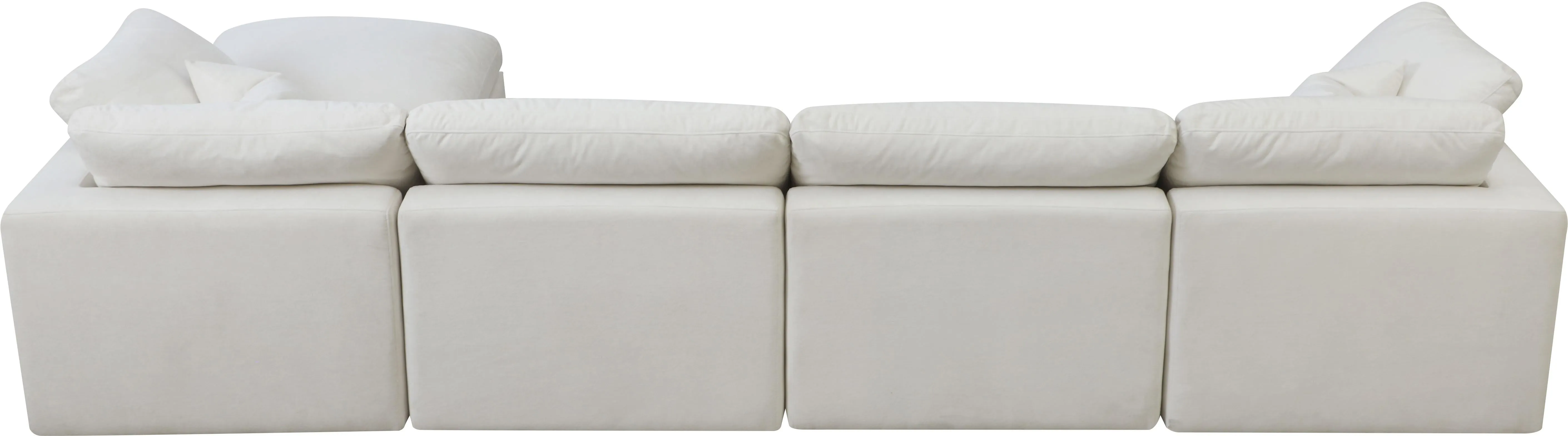 Plush Cream Velvet Standard Cloud Modular Sectional