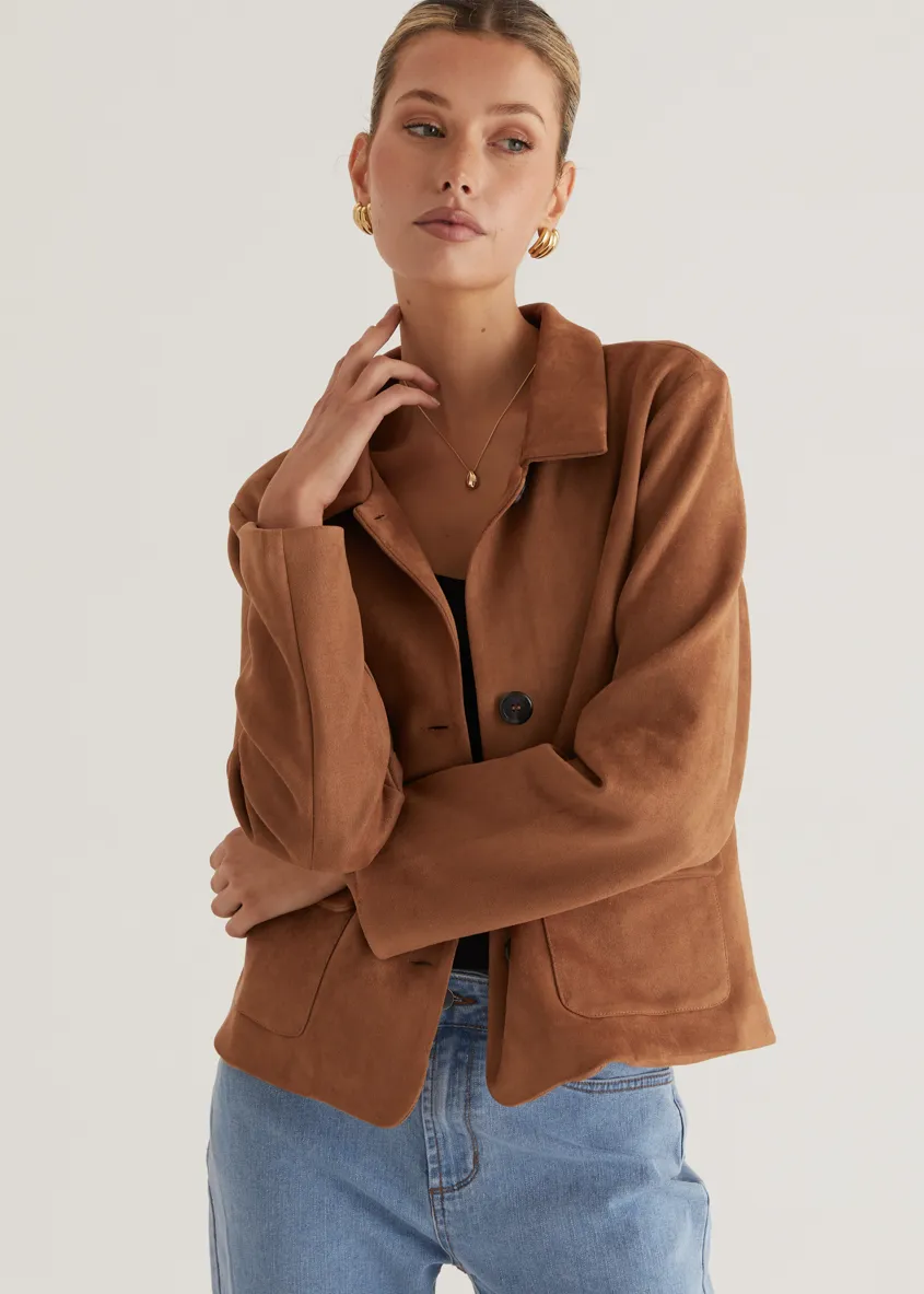 Portabella Suede Jacket - Tan
