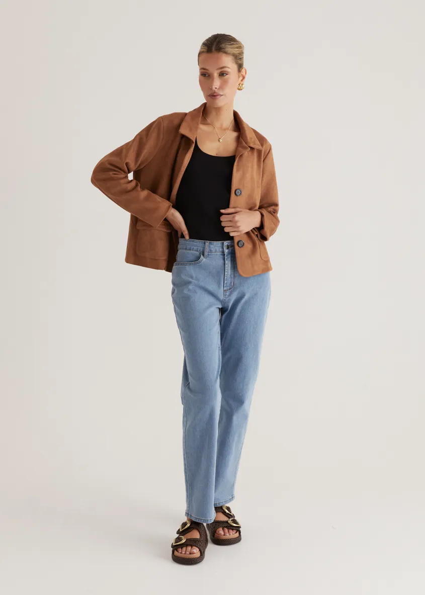 Portabella Suede Jacket - Tan