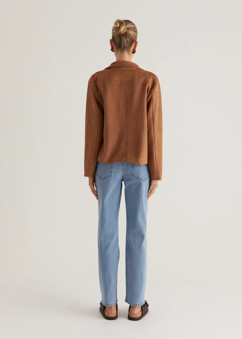 Portabella Suede Jacket - Tan