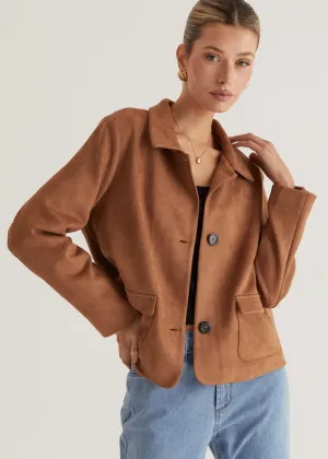 Portabella Suede Jacket - Tan