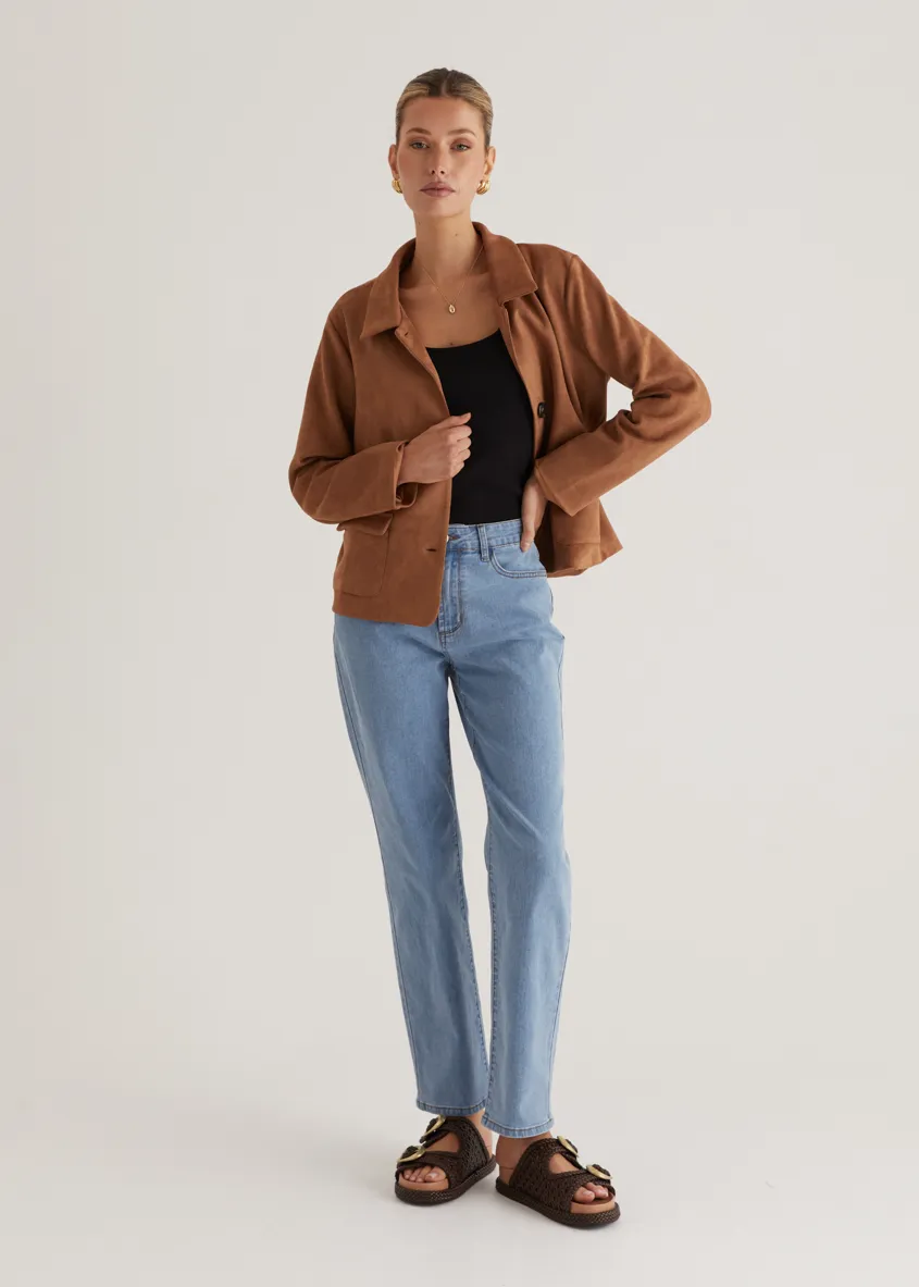 Portabella Suede Jacket - Tan