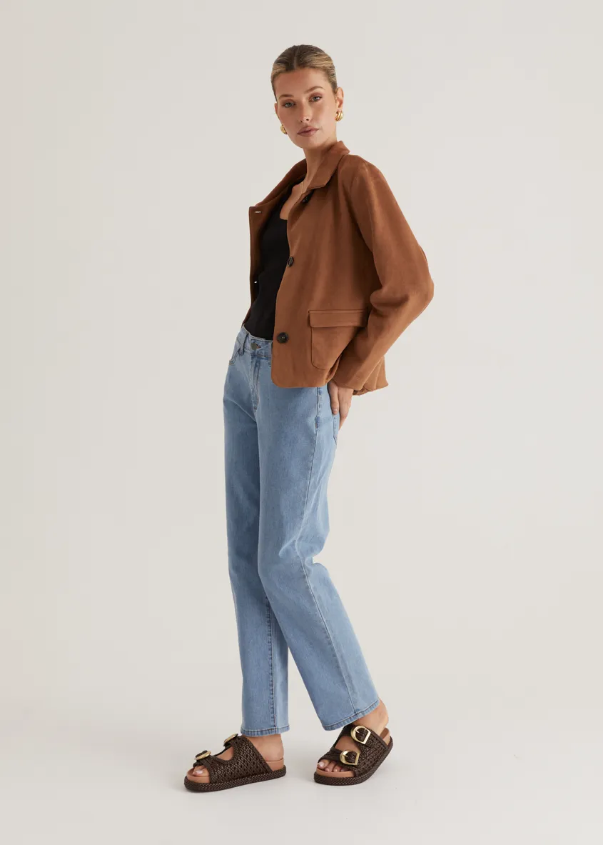 Portabella Suede Jacket - Tan