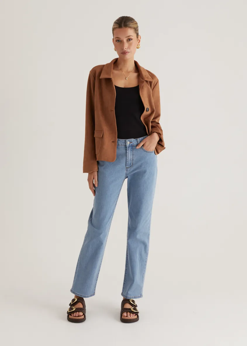 Portabella Suede Jacket - Tan