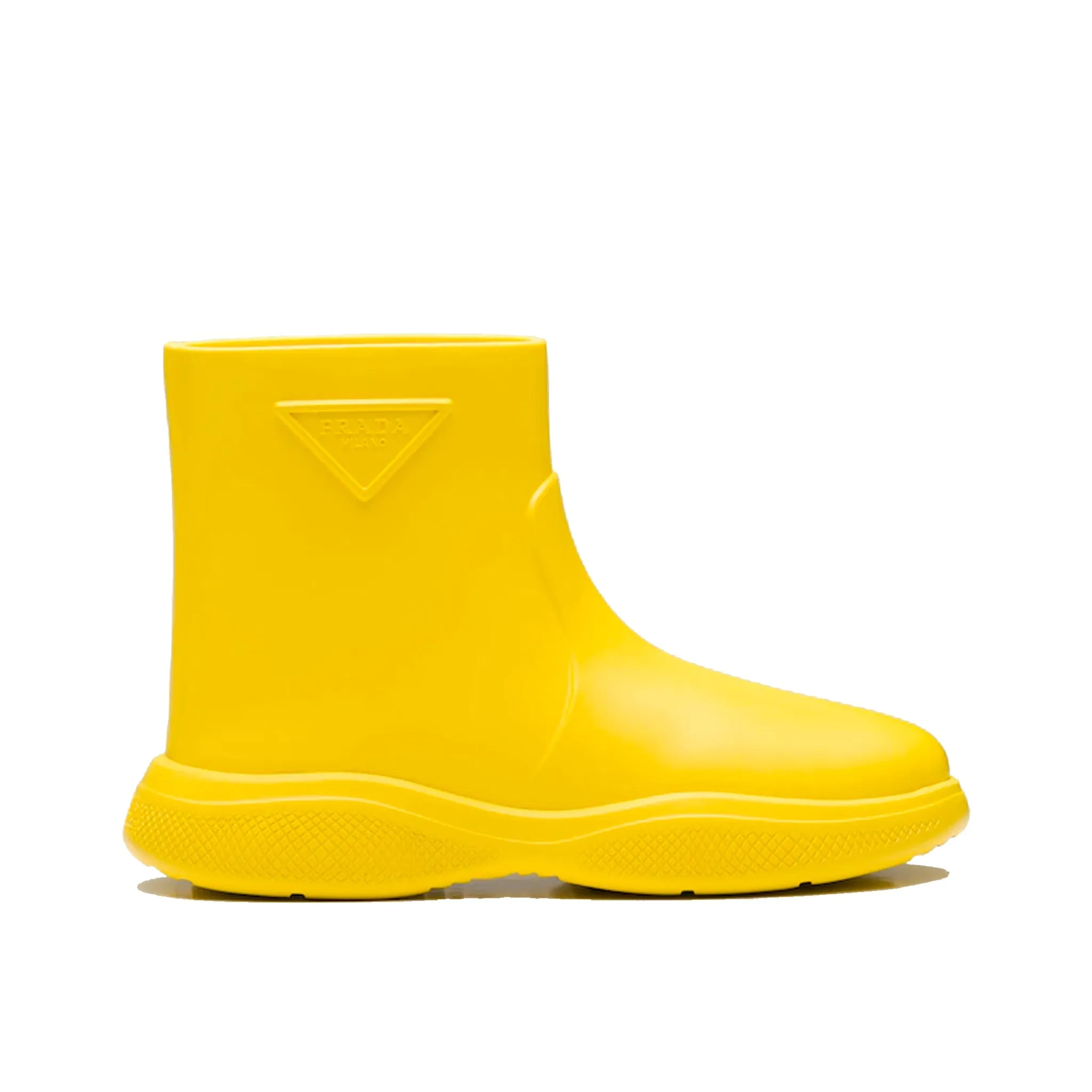 PRADA Logo Relief Mini Rubber Ankle Boots