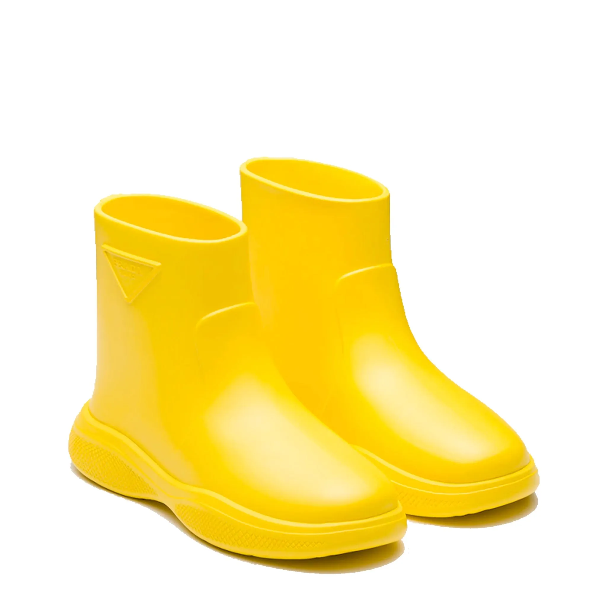 PRADA Logo Relief Mini Rubber Ankle Boots