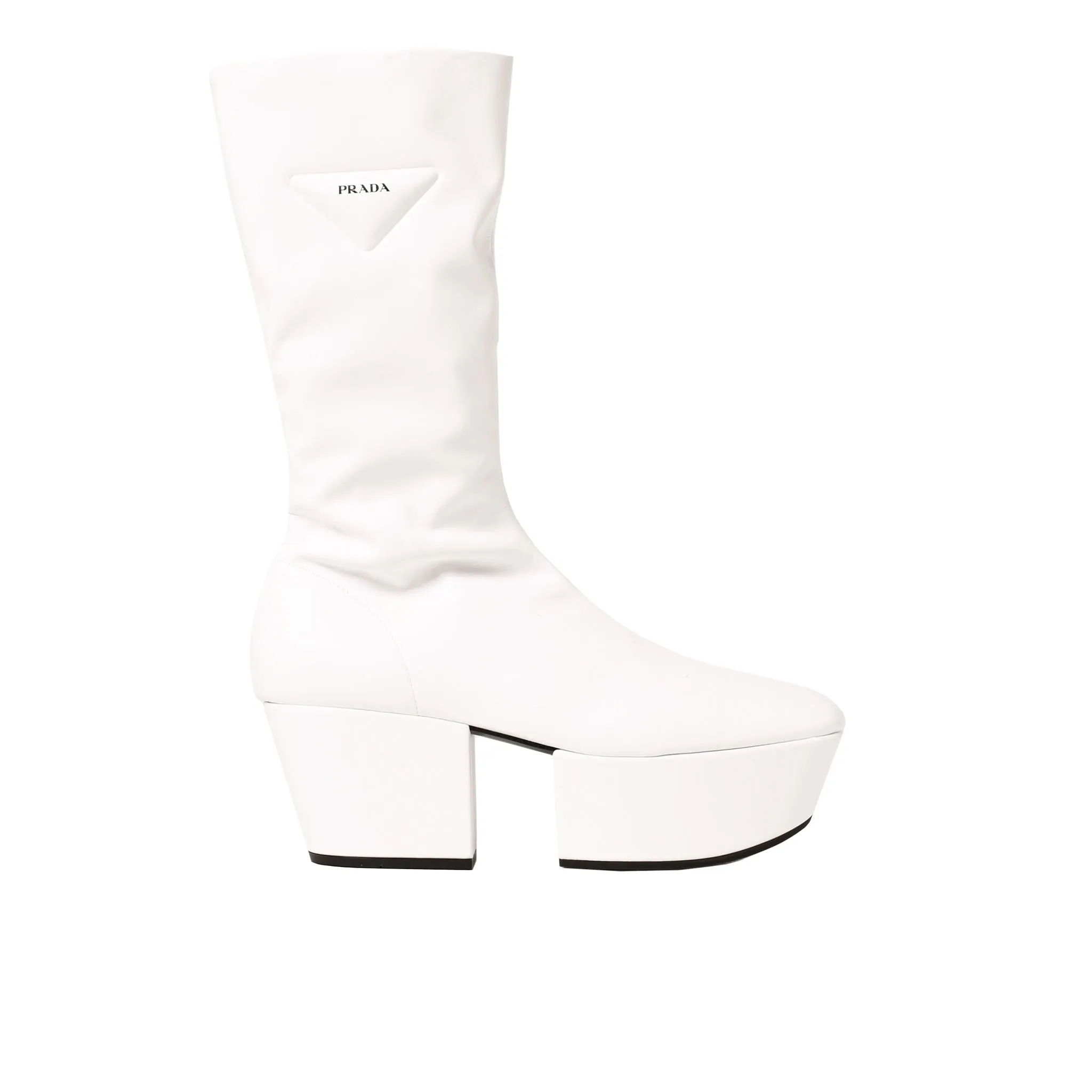 PRADA Platform Pull On Boots with 2.9 in Flap