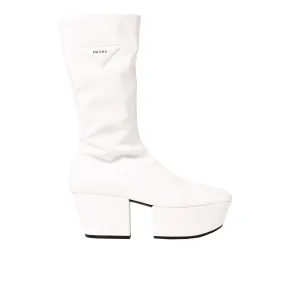 PRADA Platform Pull On Boots with 2.9 in Flap