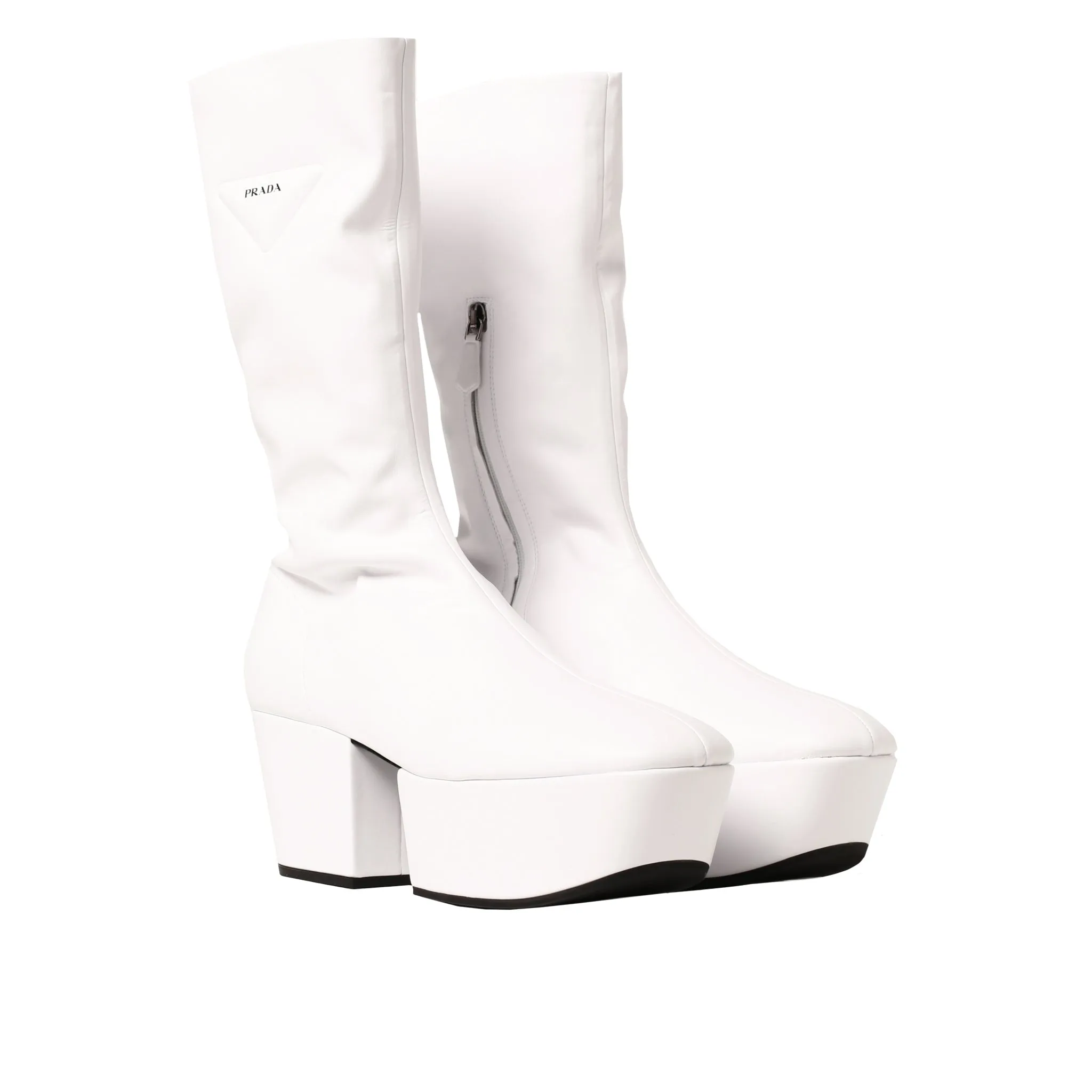 PRADA Platform Pull On Boots with 2.9 in Flap