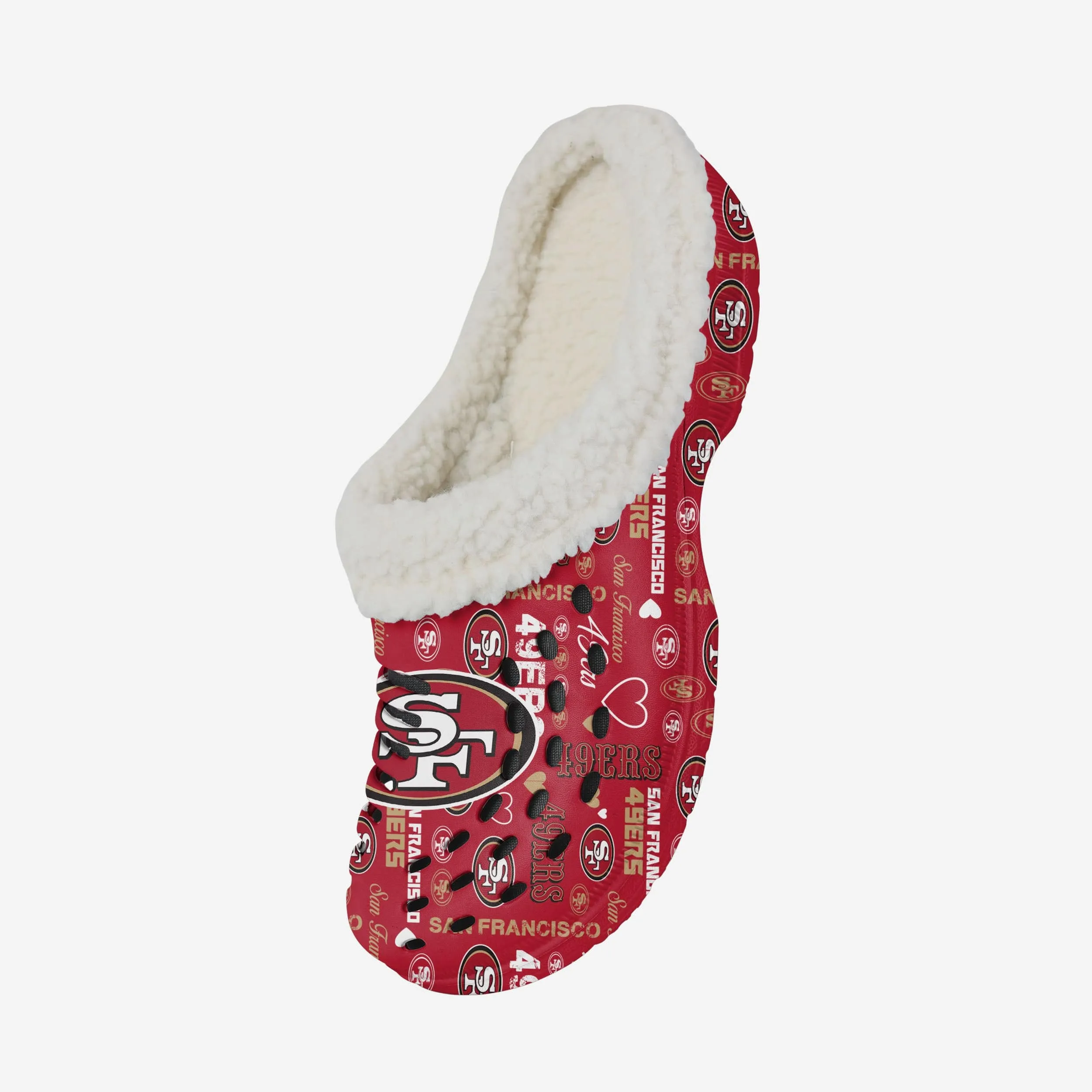 San Francisco 49ers Womens Sherpa Lined Logo Love Clog