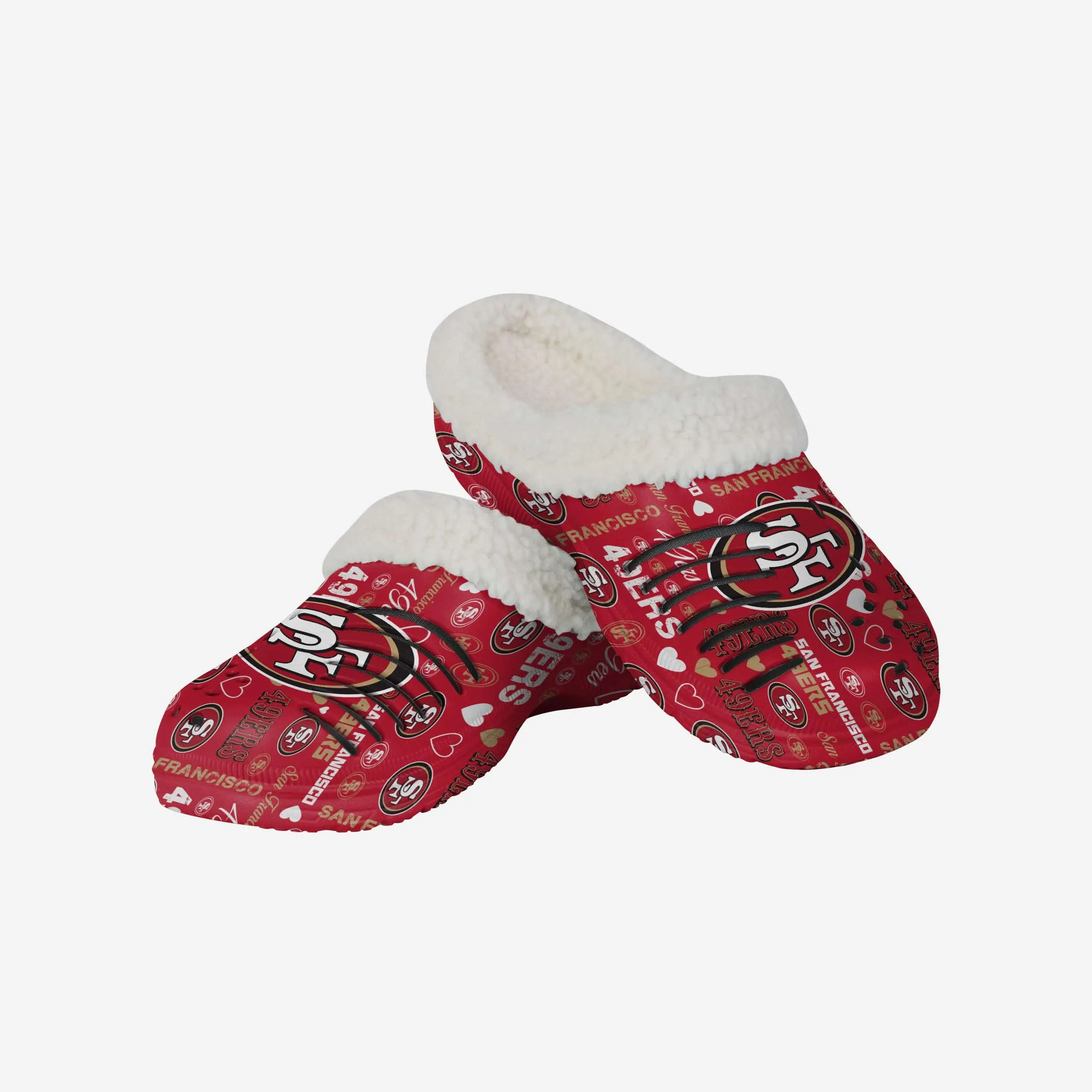 San Francisco 49ers Womens Sherpa Lined Logo Love Clog