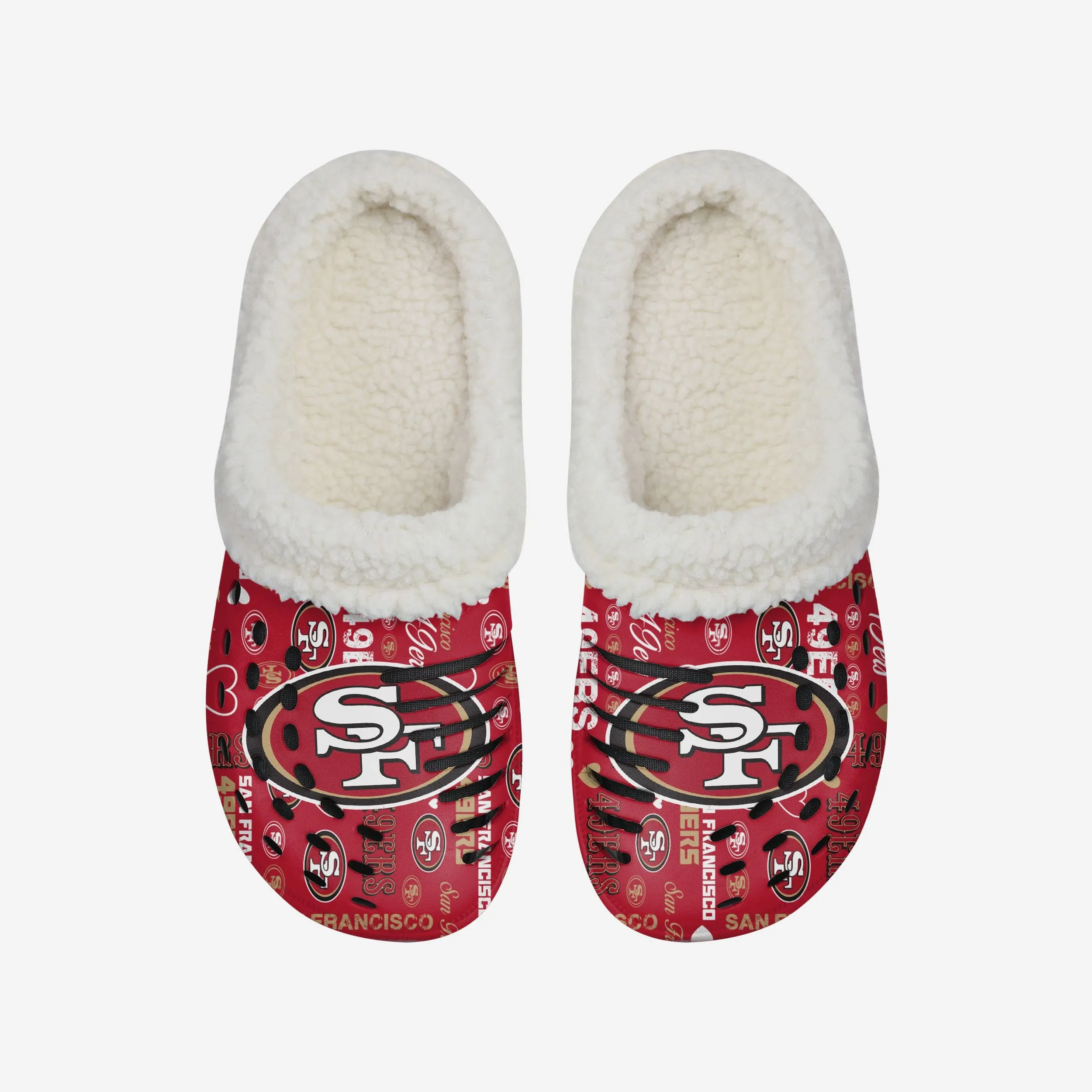 San Francisco 49ers Womens Sherpa Lined Logo Love Clog