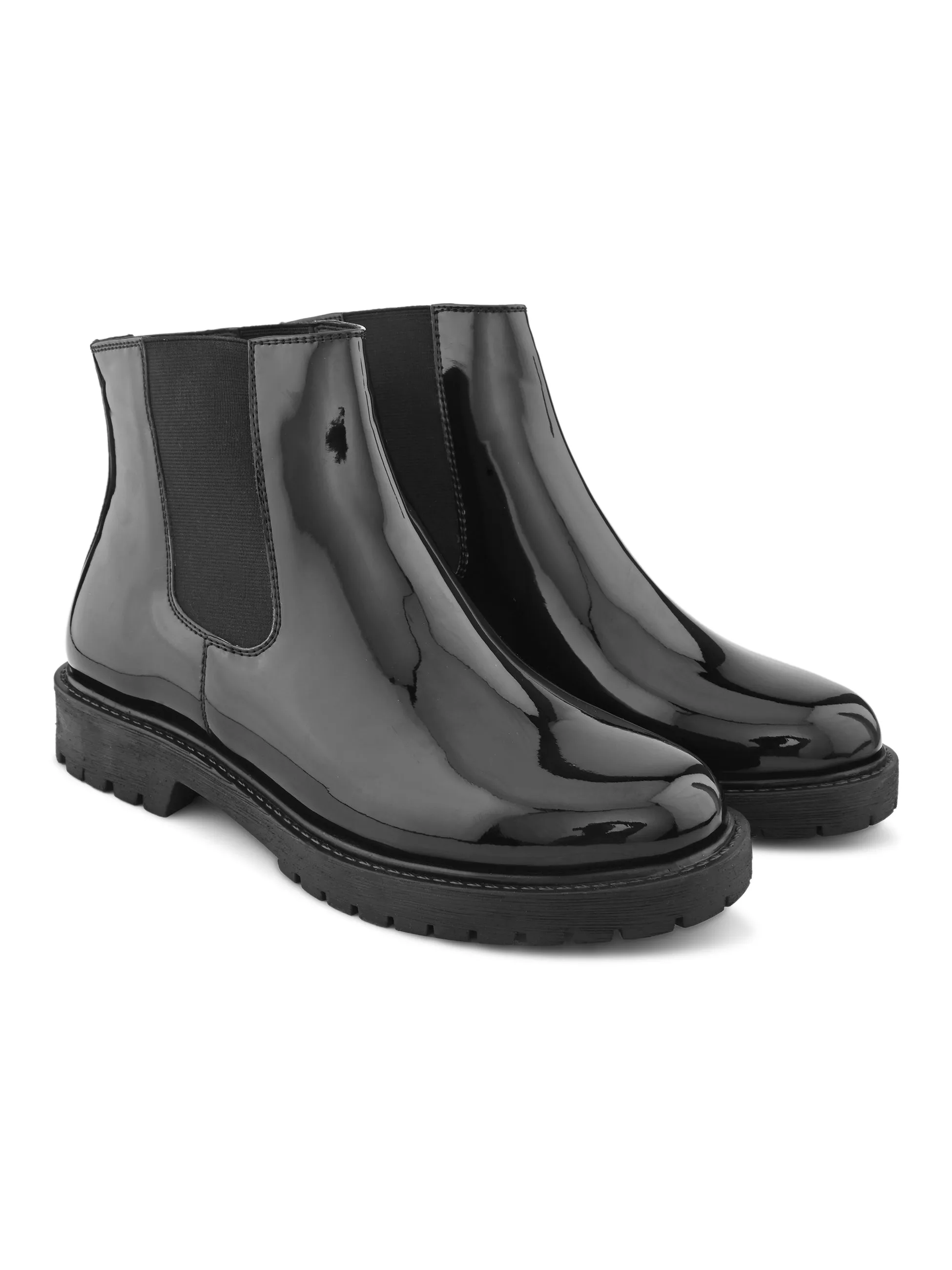 Sandro Women Black Patent Boots