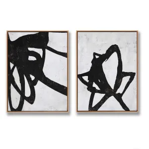 Set of 2 Abstract Flower Painting P110