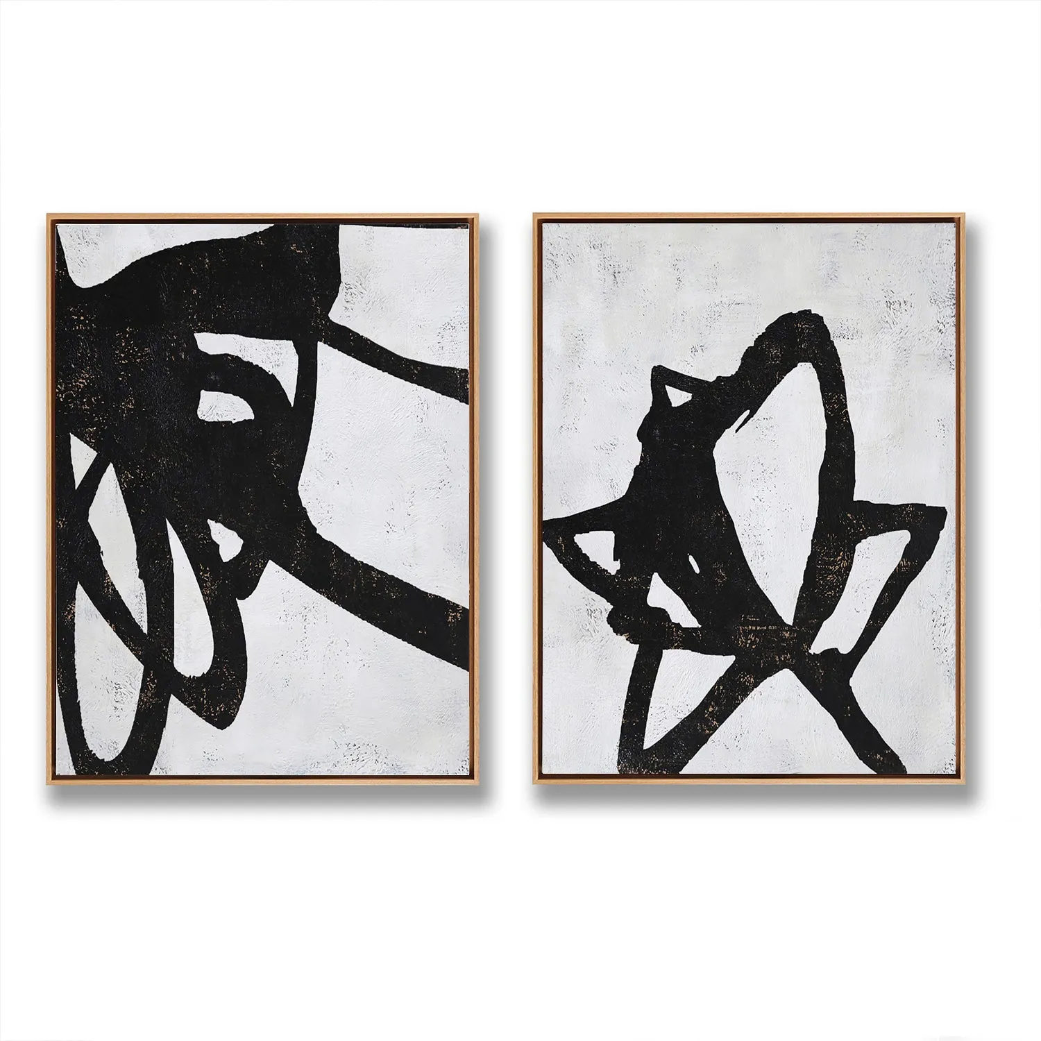 Set of 2 Abstract Flower Painting P110