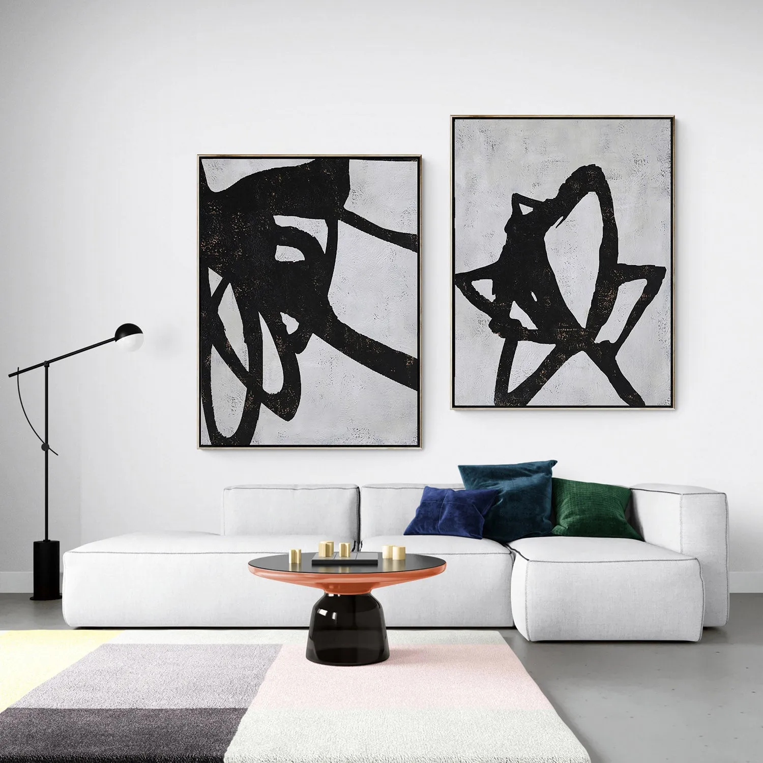 Set of 2 Abstract Flower Painting P110