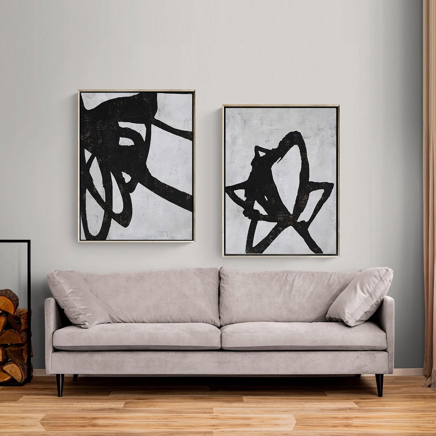 Set of 2 Abstract Flower Painting P110