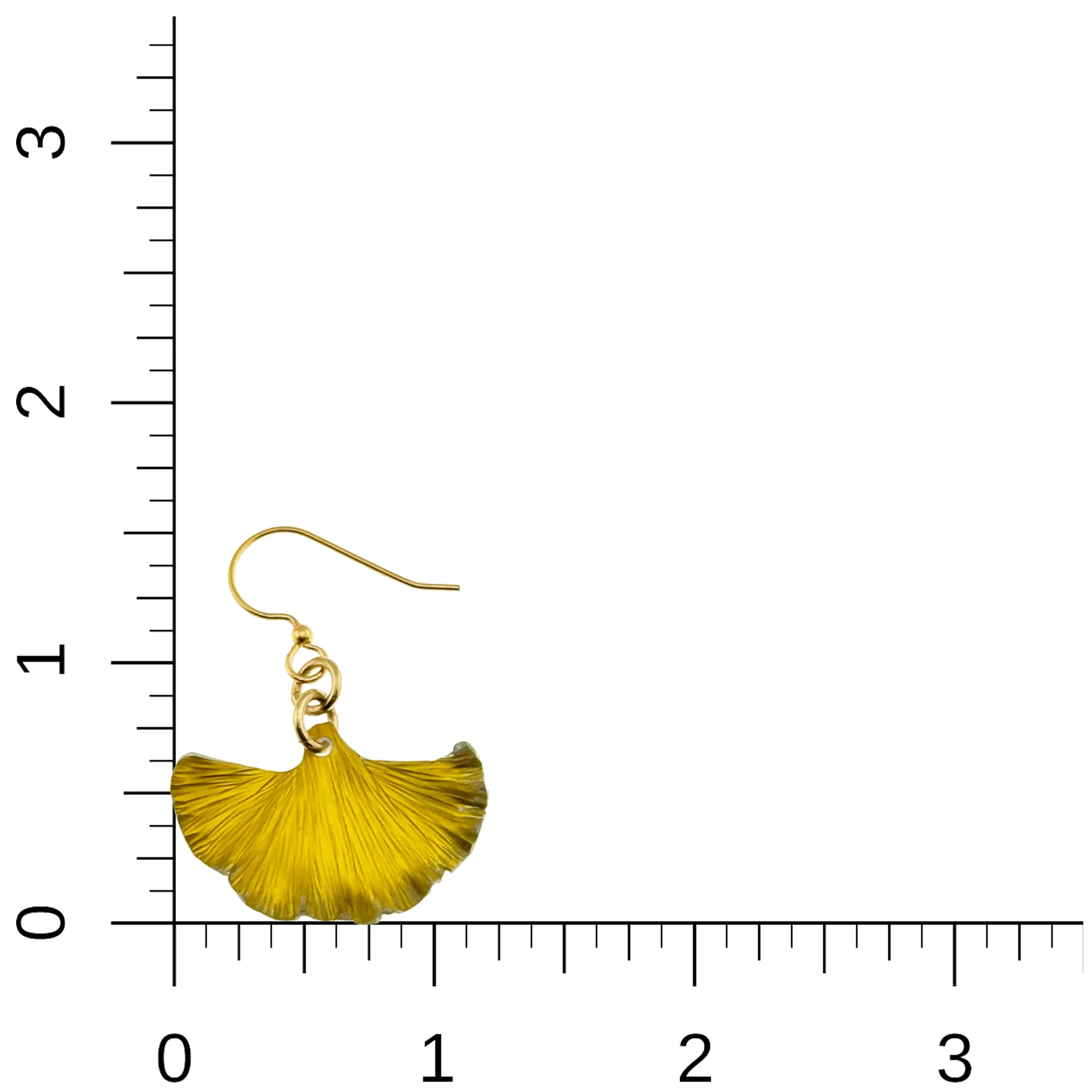 Small Canary Yellow Anodized Aluminum Ginkgo Leaf Earrings
