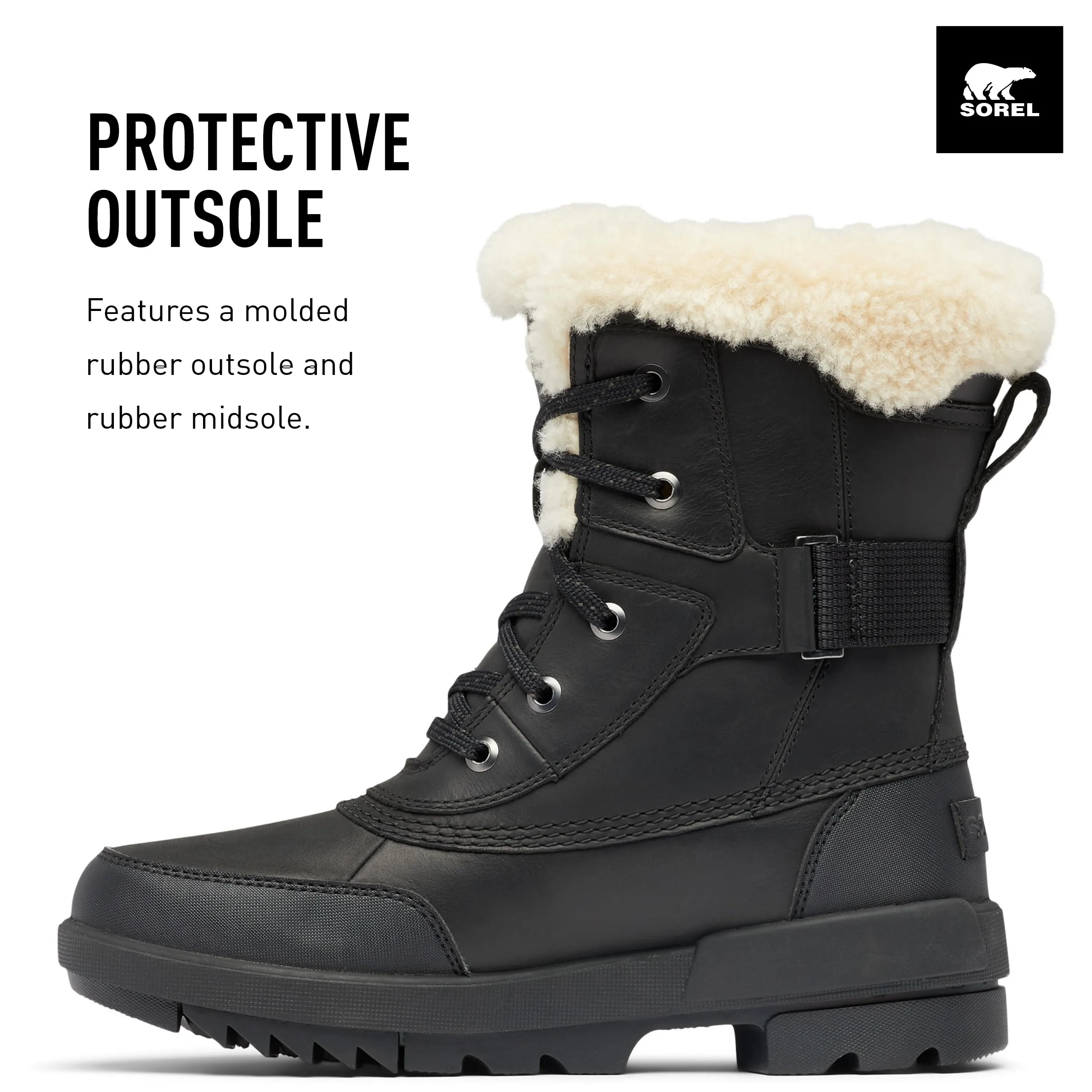 Sorel Tivoli IV Parc Waterproof Women's Boots - Black, Sea Salt - Size 8