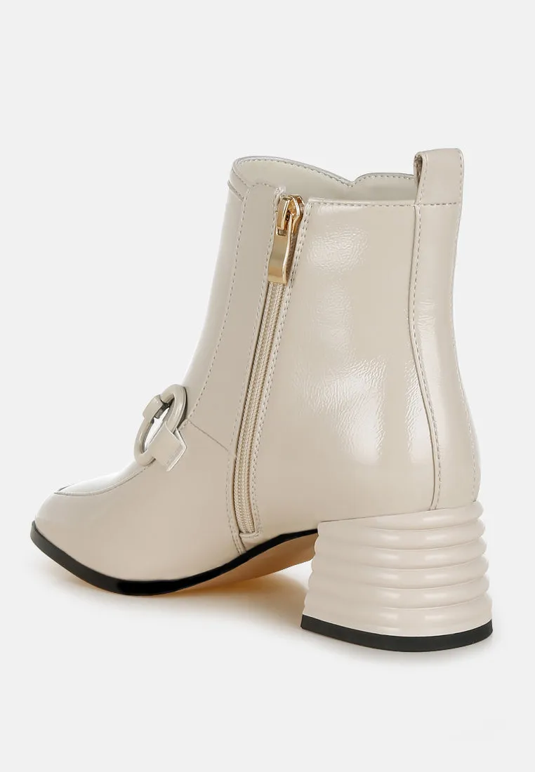 Textured Block Heel Ankle Boots By RUW