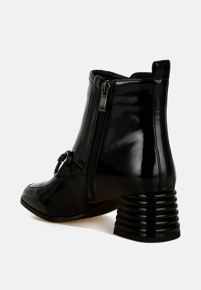 Textured Block Heel Ankle Boots By RUW