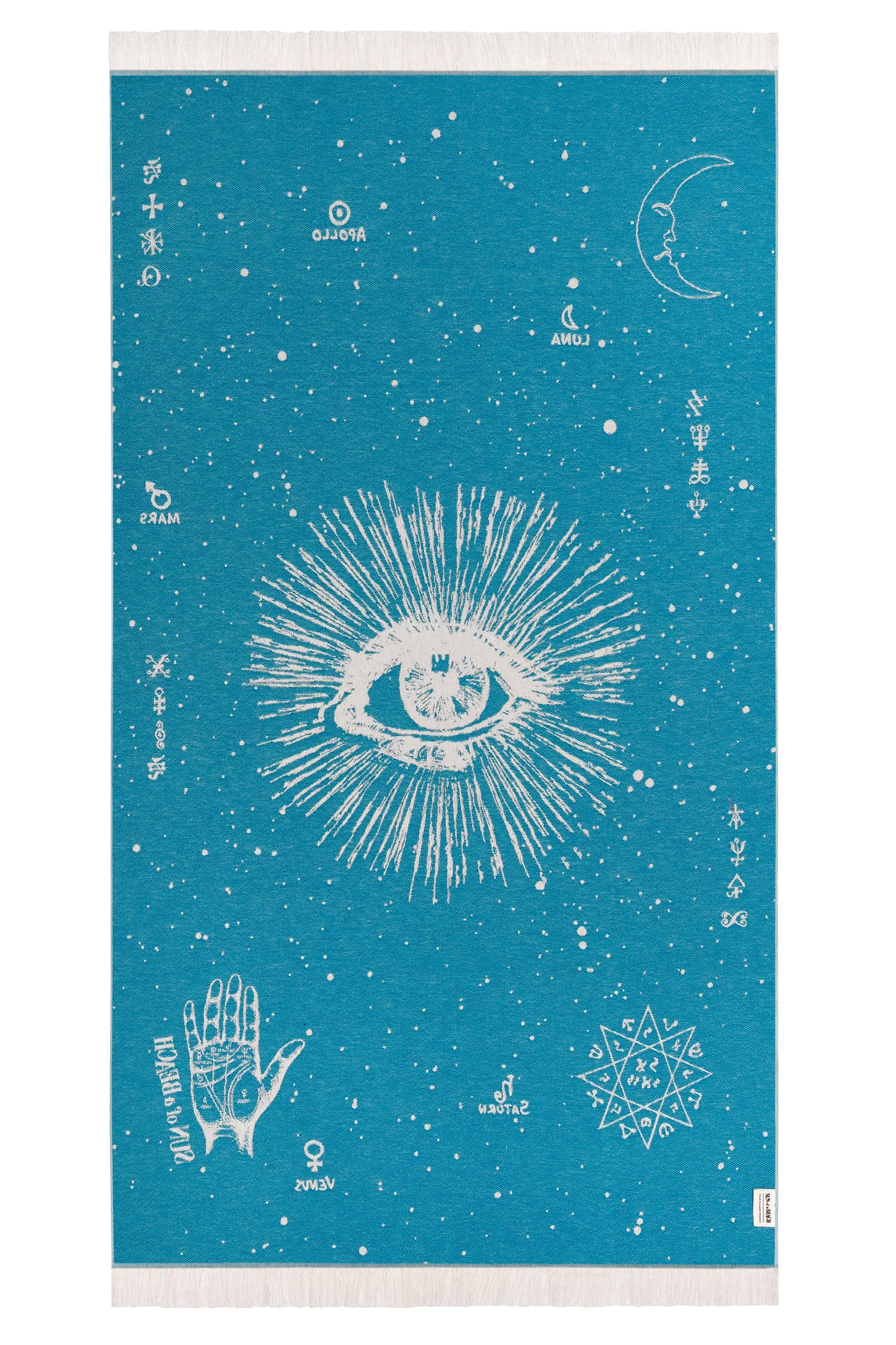 The Cosmos Eye Petrol | Feather Beach Towel
