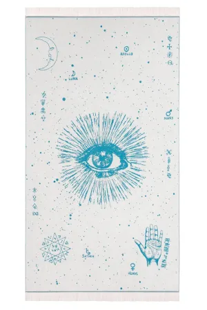 The Cosmos Eye Petrol | Feather Beach Towel