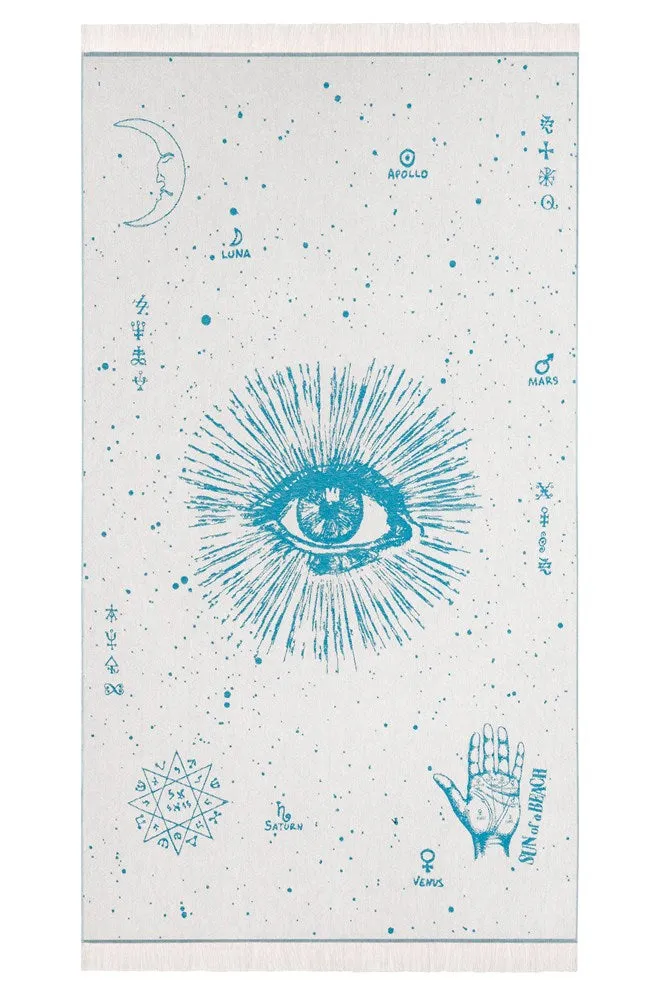 The Cosmos Eye Petrol | Feather Beach Towel
