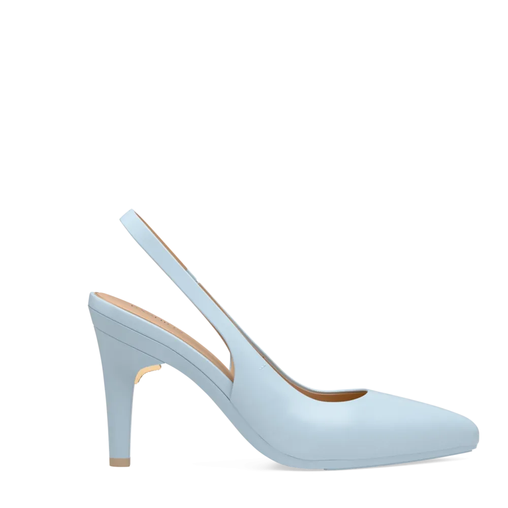 The Slingback - Baby Blue Leather 4 Stiletto