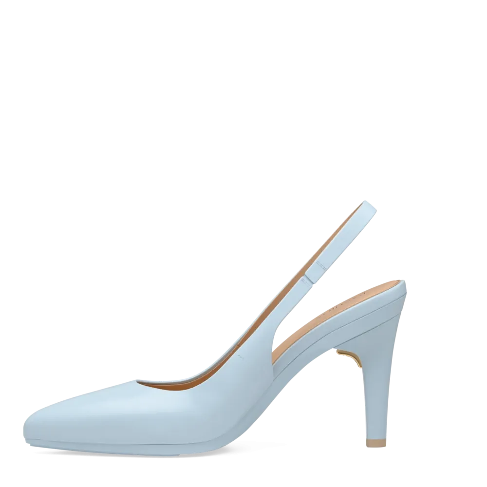 The Slingback - Baby Blue Leather 4 Stiletto
