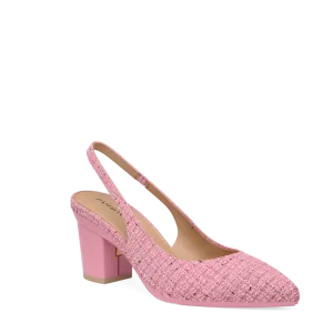 The Slingback - Pink Tweed 3 Block