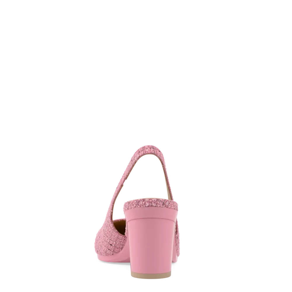 The Slingback - Pink Tweed 3 Block