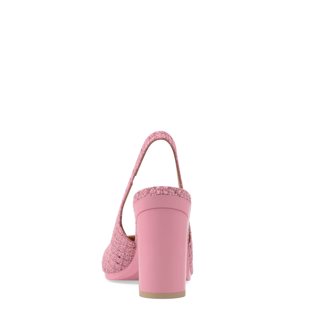 The Slingback - Pink Tweed 4 Block