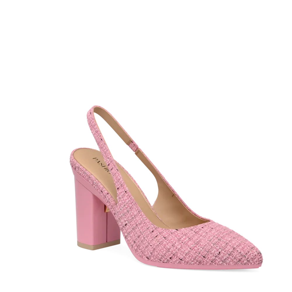 The Slingback - Pink Tweed 4 Block