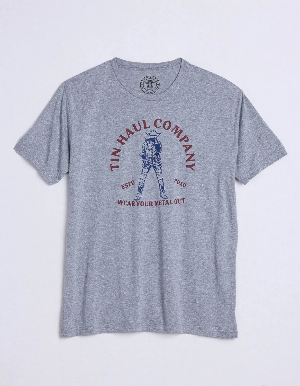 Tin Haul Unisex Cowboy Buckle Grey Poly/Cotton S/S T-Shirt