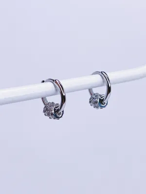 Trio Crystal Ring Huggie Hoops