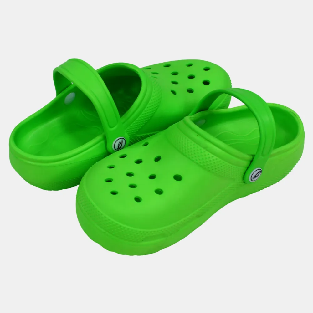 Unisex Kids Rubber Clogs – Neon Green