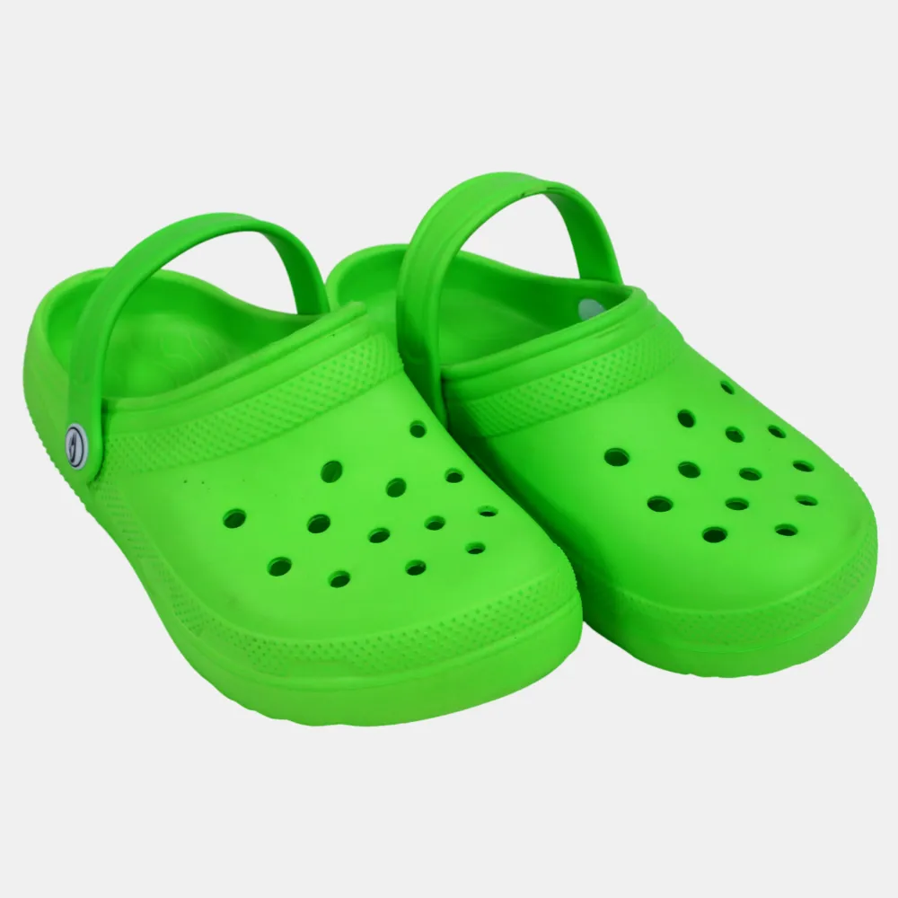 Unisex Kids Rubber Clogs – Neon Green