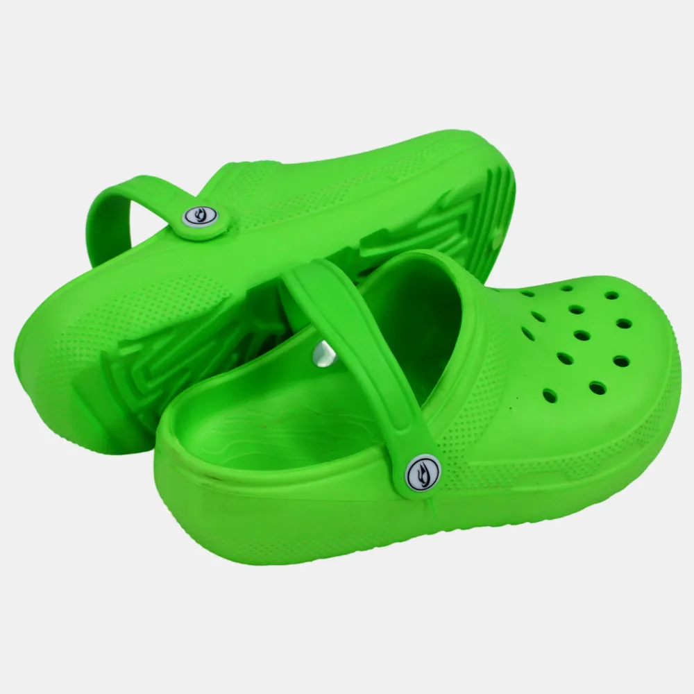 Unisex Kids Rubber Clogs – Neon Green