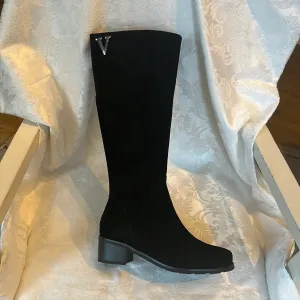 VALDINI DIANE BLACK SUEDE TALL WATERPROOF BOOT