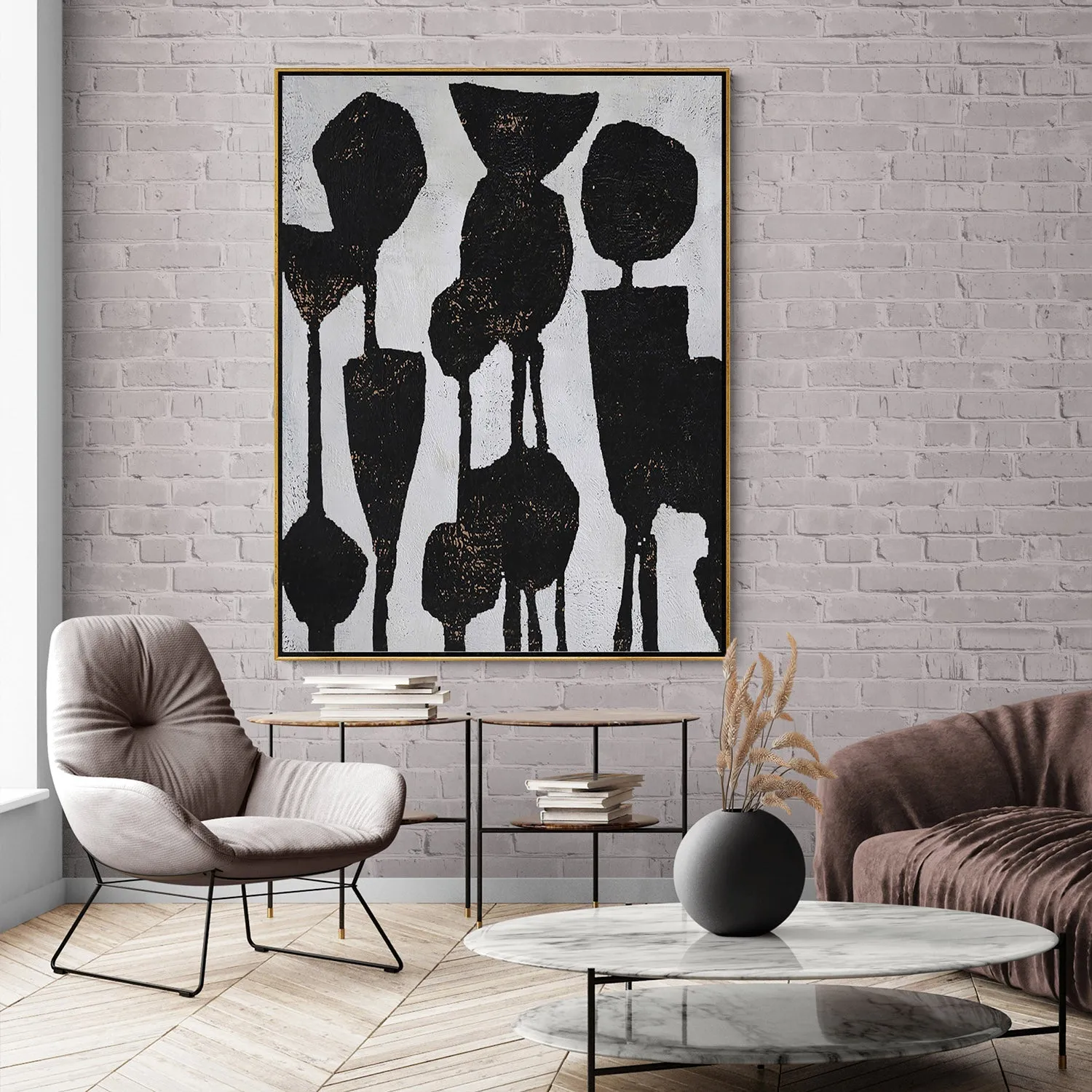 Vertical Abstract Flower Painting H236V