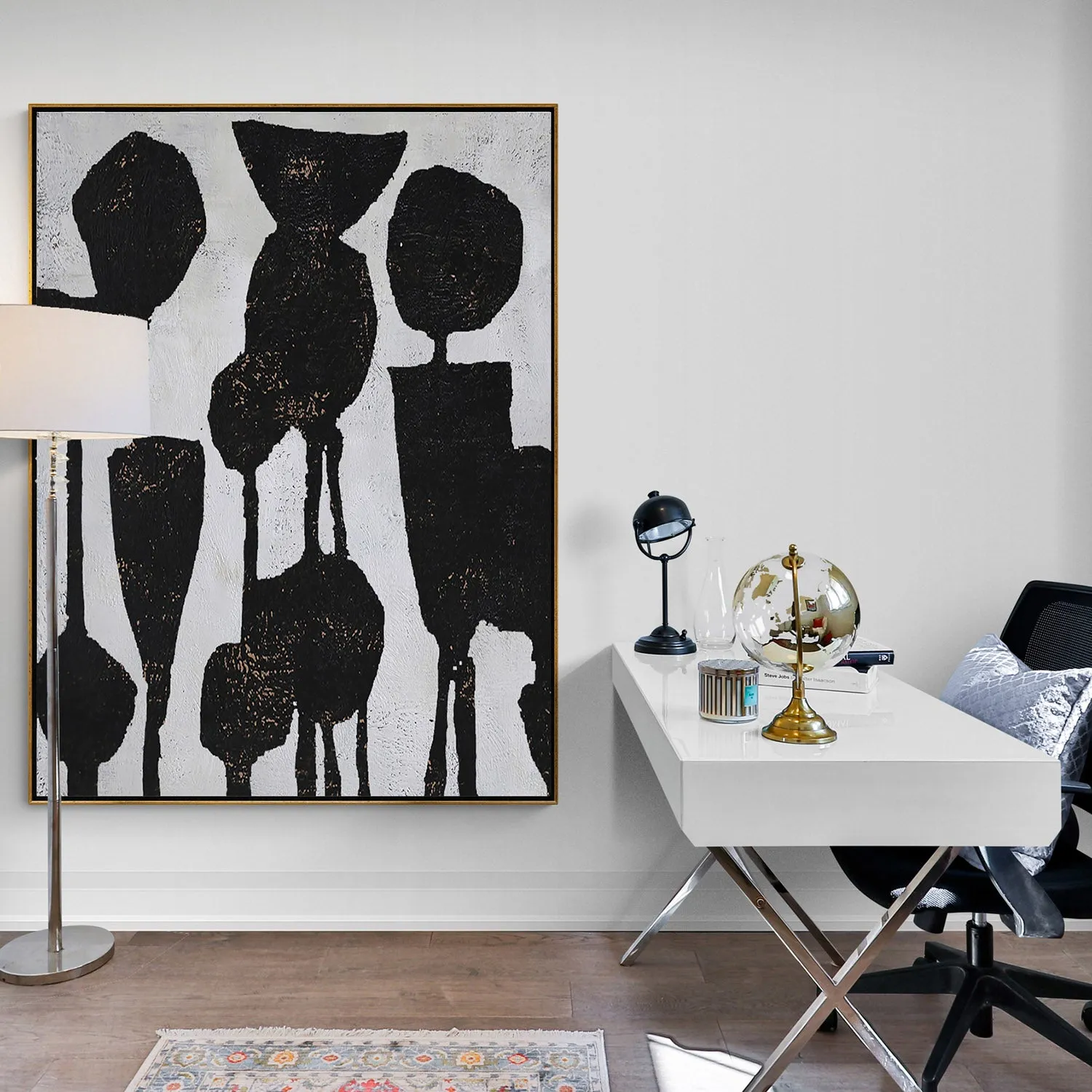 Vertical Abstract Flower Painting H236V