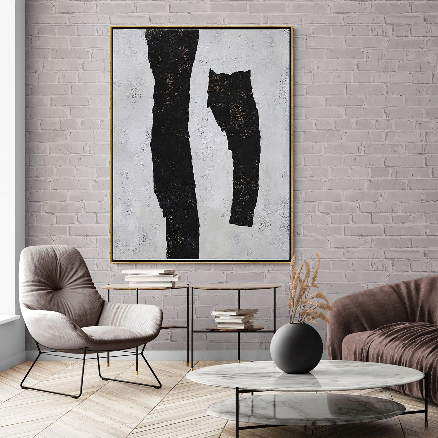 Vertical Minimal Abstract Art H145V