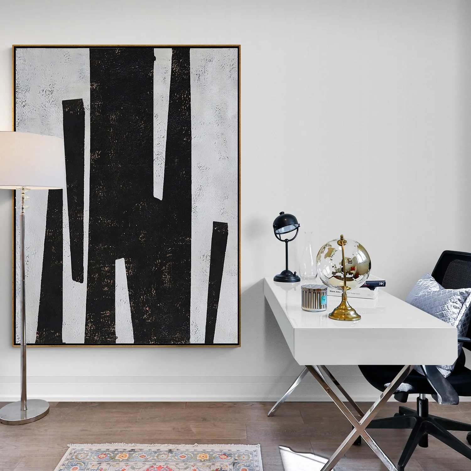 Vertical Minimal Geometric Painting H73V