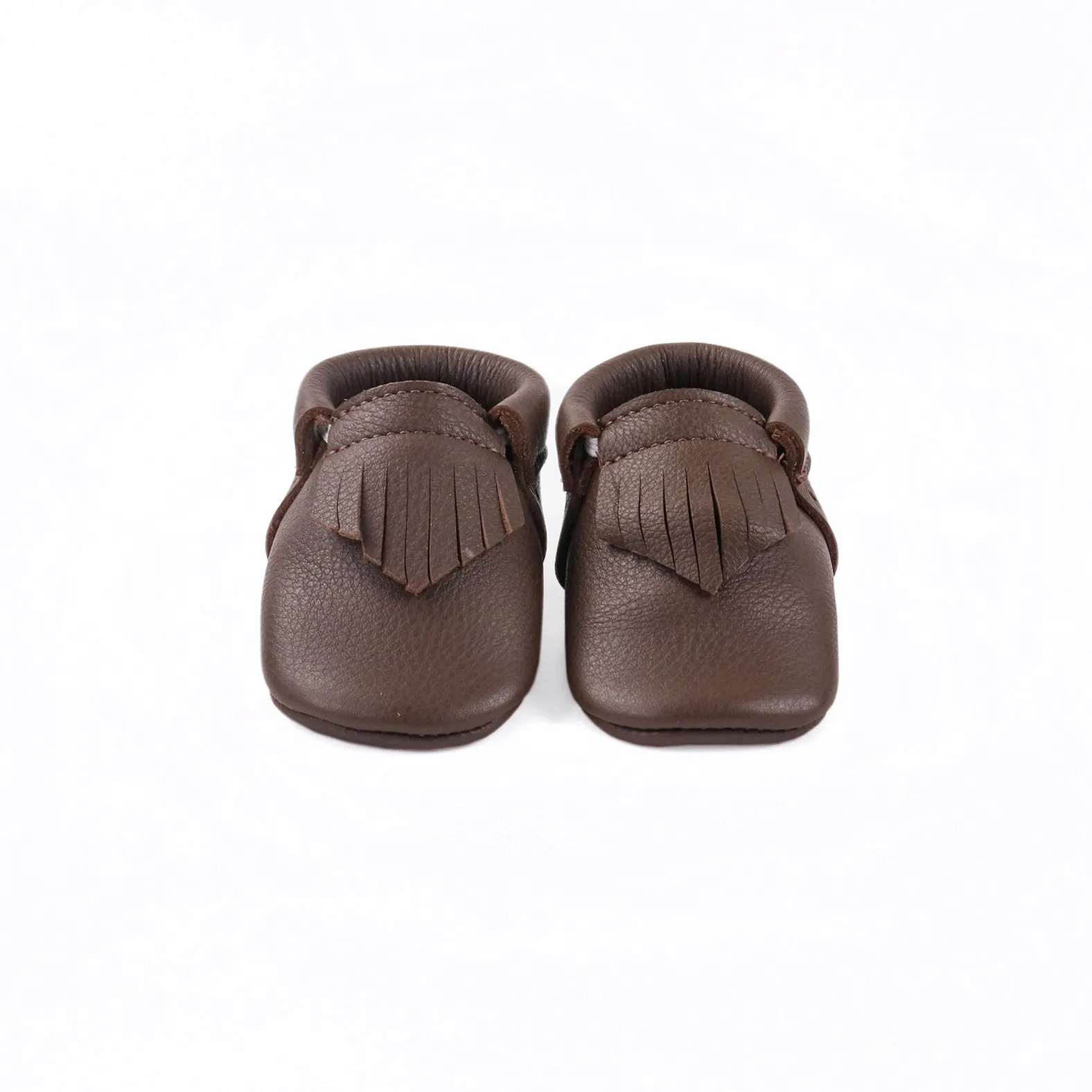 WMK221650 - Baby Moccasins Cafe [Baby Leather Shoes]