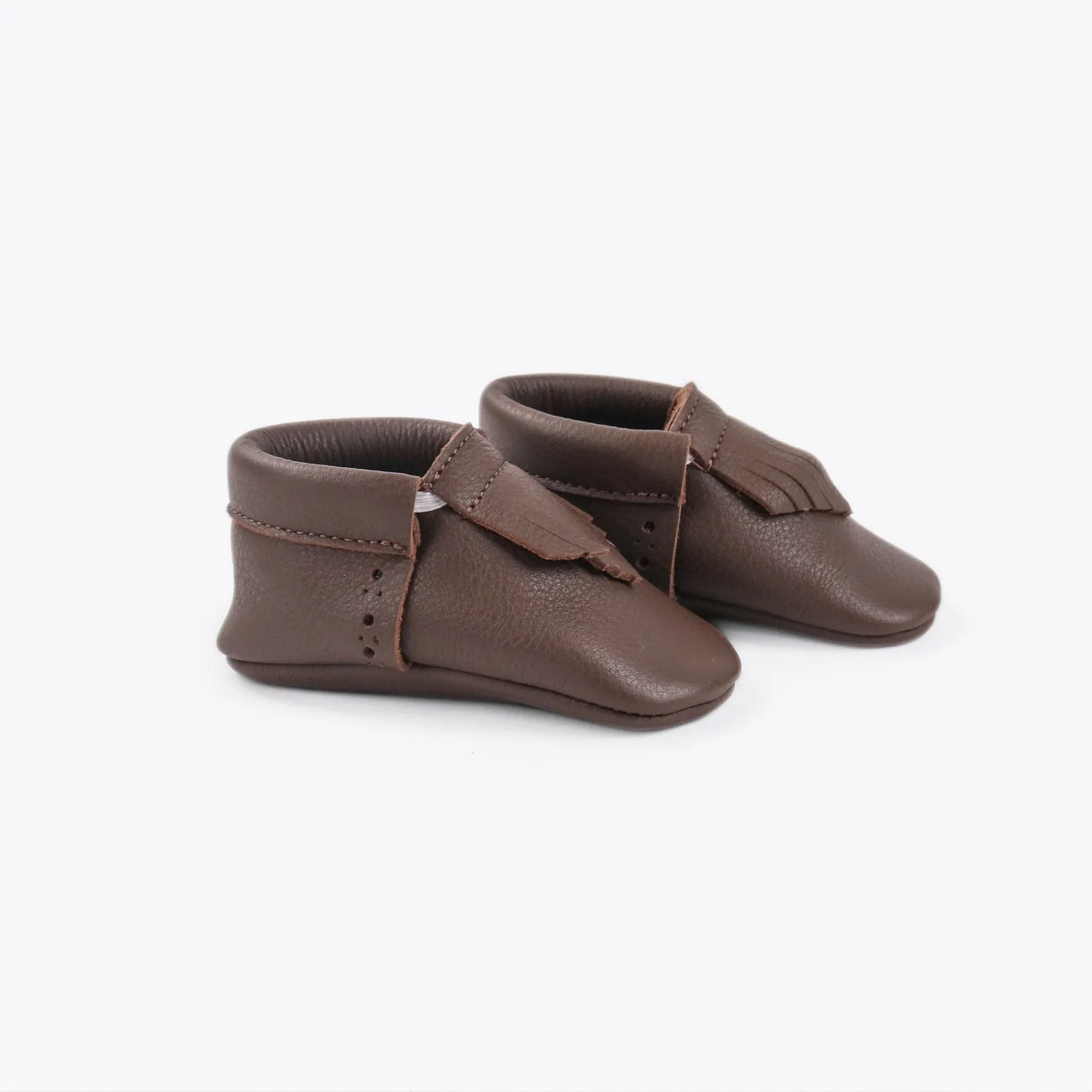 WMK221650 - Baby Moccasins Cafe [Baby Leather Shoes]