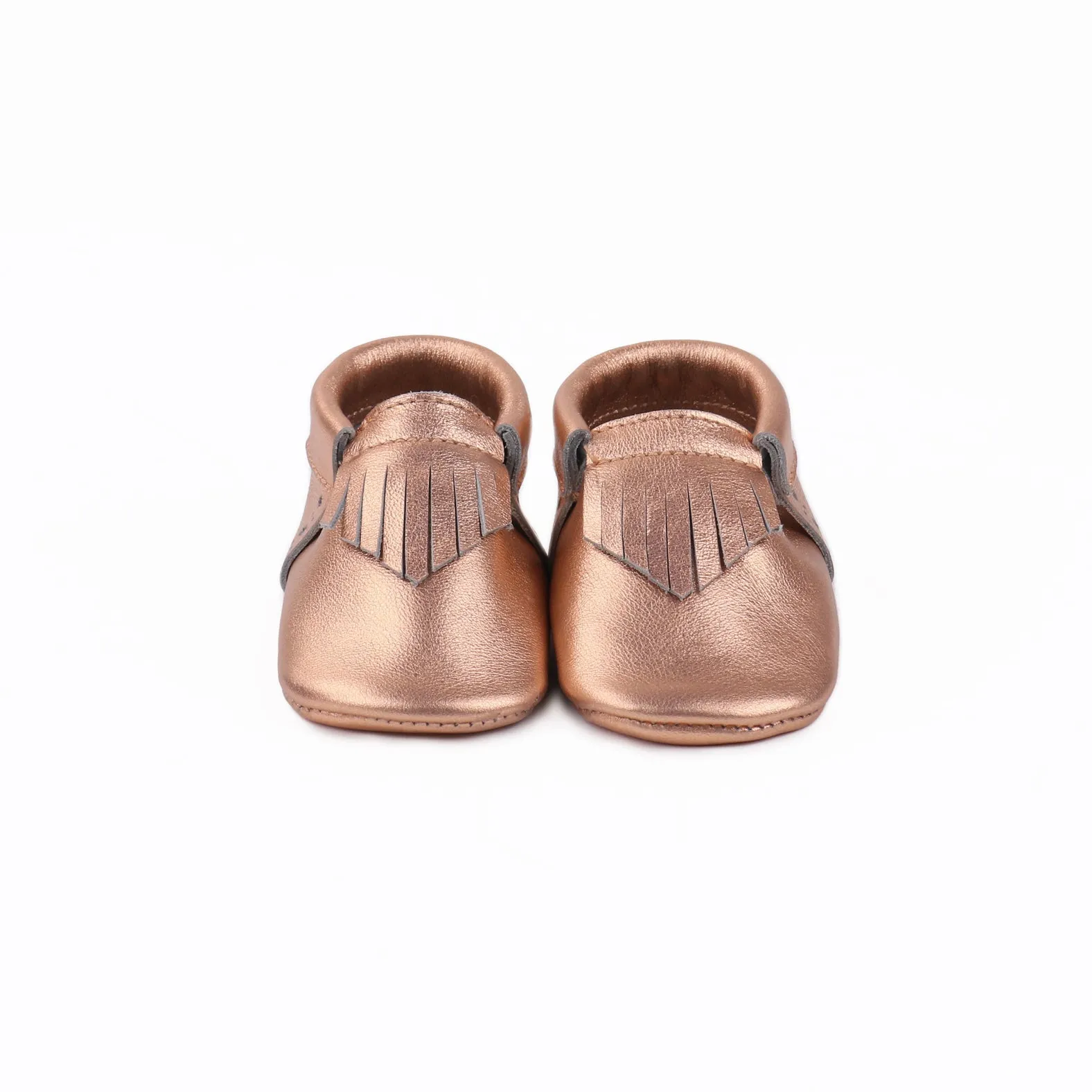 WMK221658 - Baby Moccasins Rose Gold [Baby Leather Shoes]